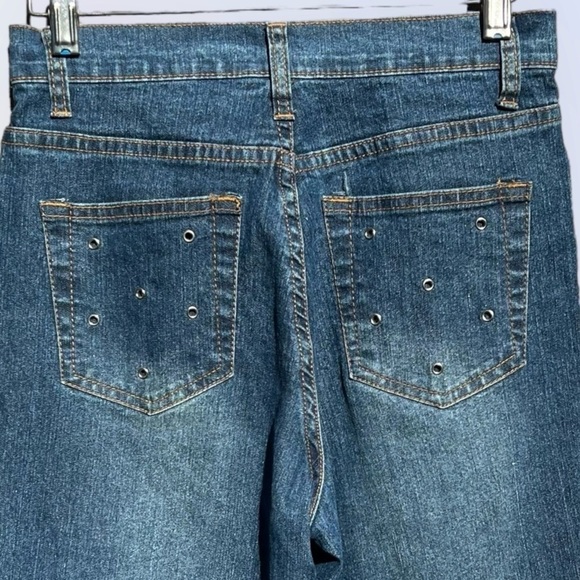 🌻Vintage Y2K Isabel Paisley Rhinestone Embellished Western Bootcut Jeans Size 4 - Picture 7 of 9